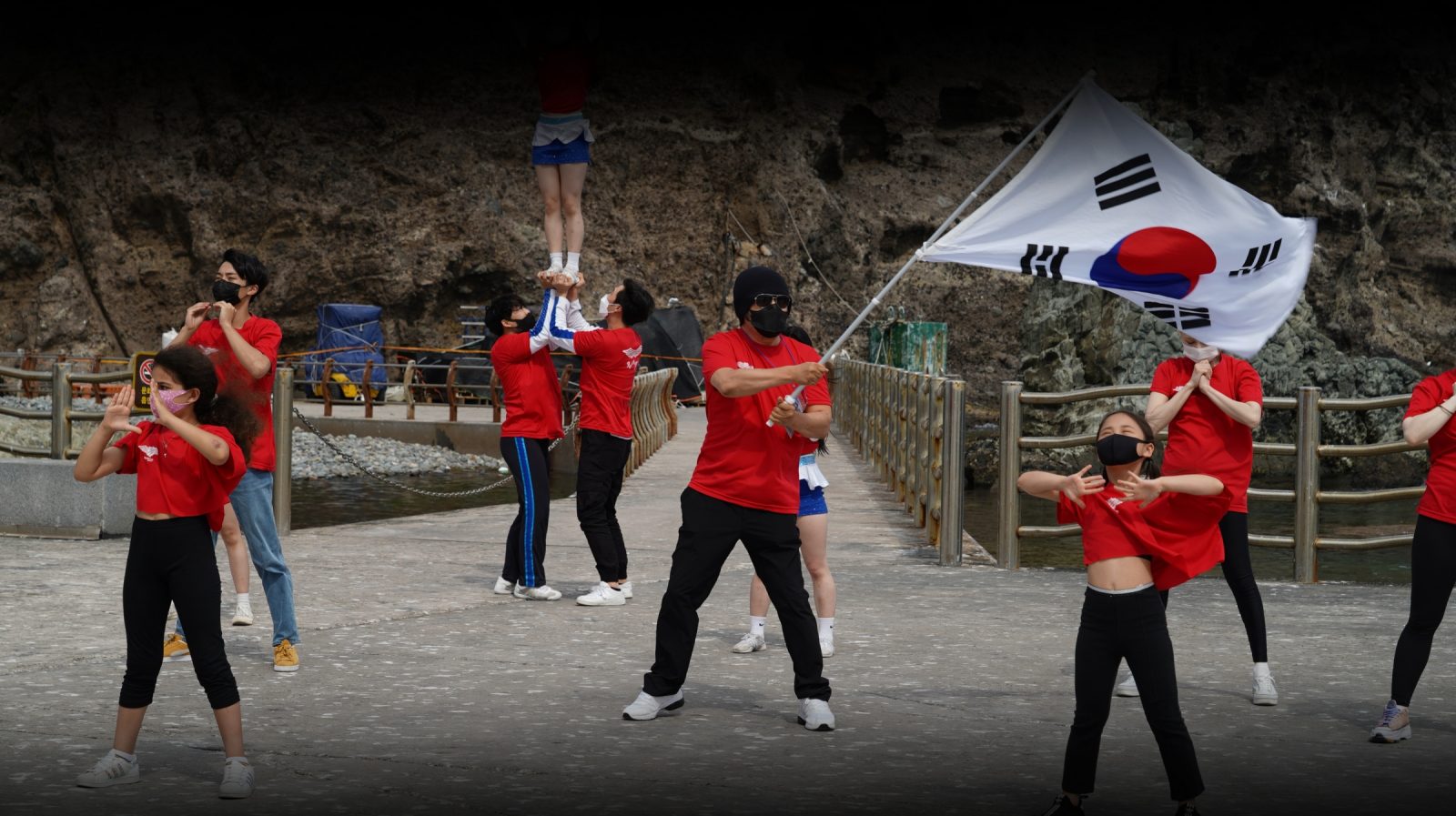 Red Angel National team cheering on Dokdo